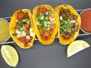 Chicken, Steak, Birria, Pork (Marinated al Pastor) Tacos